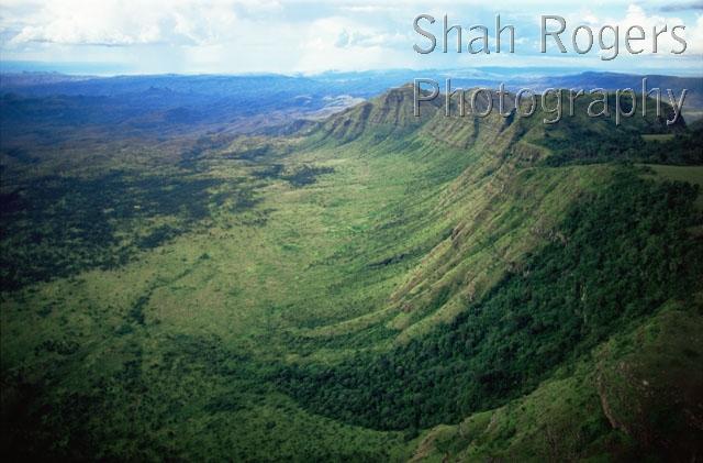 Aerial view of the eastern wall of the Great Rift Valley, Northern Kenya